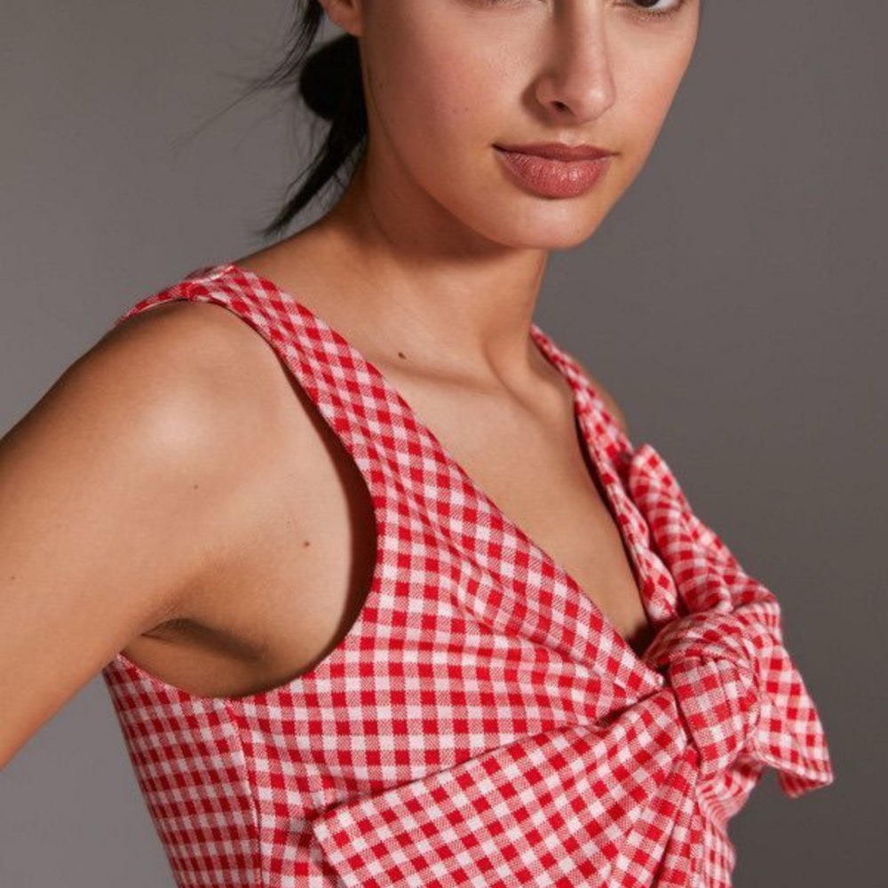 Eva Franco Red Gingham Bow Top